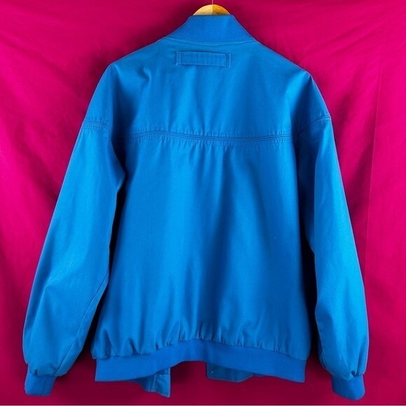 Vintage 80s/90s Men's‎ XL Blue Bomber Jacket Classic Grandpa Streetwear Haband - Picture 4 of 16